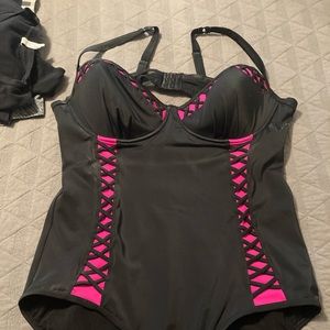 Black and Pink Torrid Bathing Suit